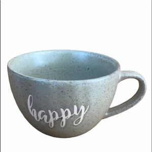 HAPPY Rustic Green Ceramic Stoneware Coffee Mug